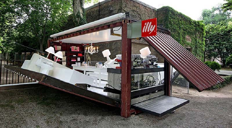 illy push button container coffee shop