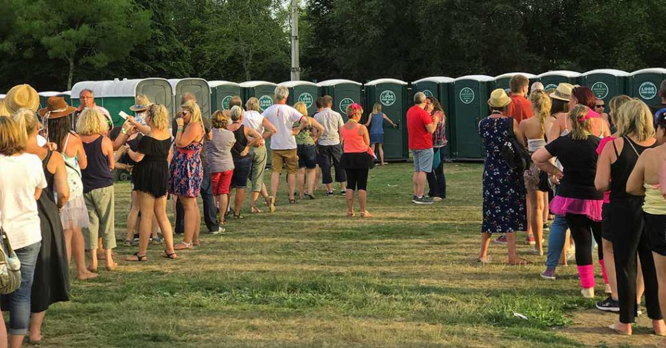 queue loo bathroom sports event