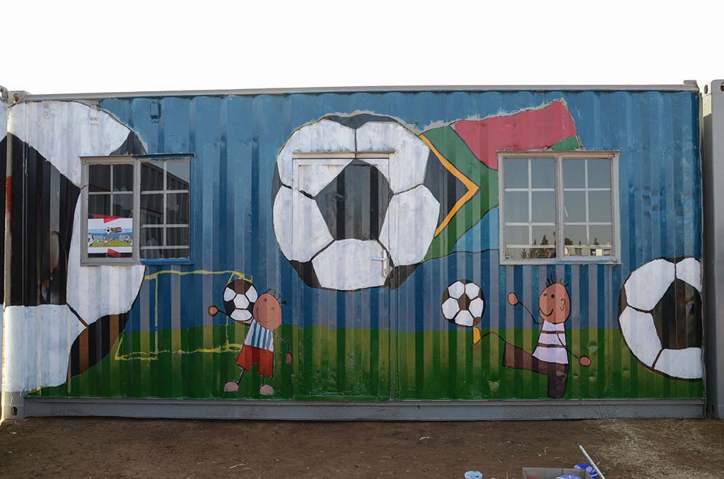 painting containers mandela day