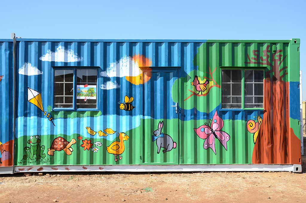 painting containers mandela day