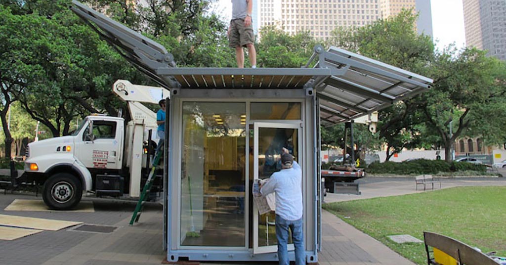 Solar-power shipping container