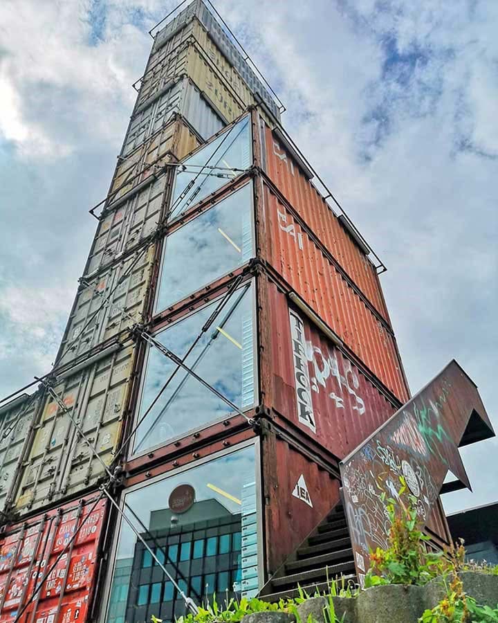 world's tallest shipping container structure