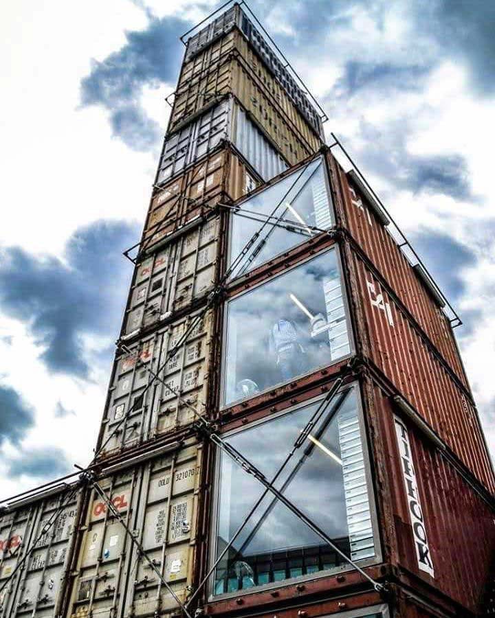 world's tallest shipping container structure